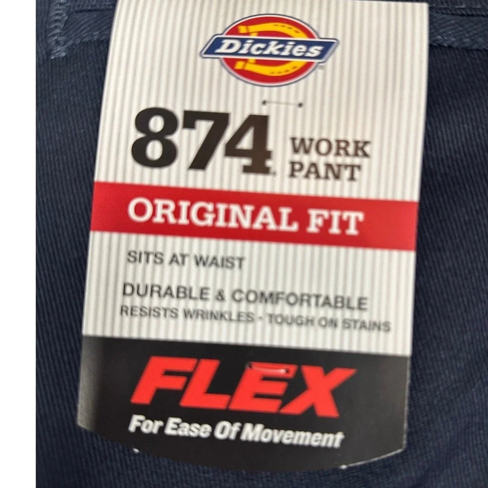 NEW Dickies 874 Work Pants Mens 30X30 Dark Navy Flex Original Fit Flat Front